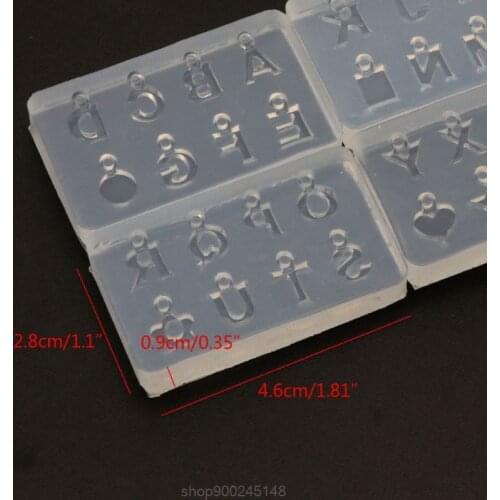 4Pcs A-Z English Letters Pendant Mold Kit Alphabet Pendant UV Resin Silicone Mold Jewelry Making Tools D07 20 Dropshipping