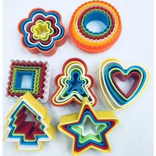 5Pcs/set Heart Cookies Cutter Molds Plastic Cake Mould Biscuit Plunger Forms For Cookies Cake Decorating DIY Baking Tools