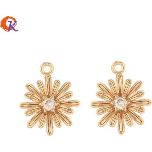 Cordial Design 100Pcs 15*18MM Jewelry Accessories/CZ Charms/Hand Made/Flower Shape/Connector/Pendant/Earring Findings/DIY Making