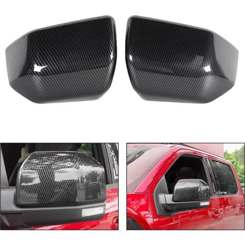 Artudatech Side Mirror Cover Caps ABS Carbon Fiber Replace For Ford F150 2015-2019 Raptor Mirror Cover Cap Car-Styling Parts