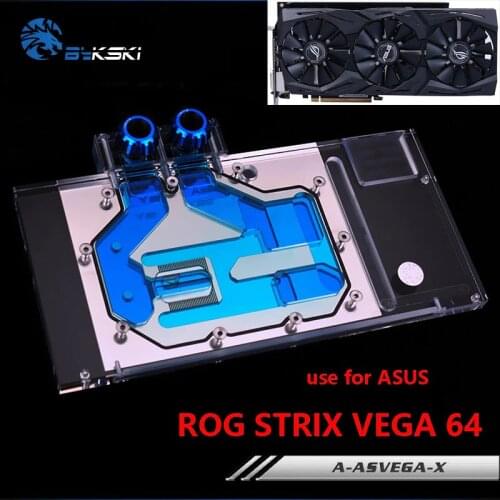BYKSKI Water Block use for ASUS ROG STRIX VEGA 64 GAMING/ Asus Arez STRIX Radeon RX vega56 /Copper Radiator Block Video Card RGB