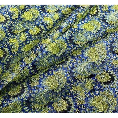 CF989 168cm width Jacquard Green Brocade Cotton & Polyester Fabric/Womens Clothings Fabric/Home Textiles/DIY Sewing Material