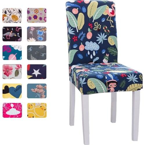 New Chair Covers Spandex Stretch Chair Covers Dining Slipcover Decorative Chair Cover floral For Kitchen Wedding Banquet Hotel