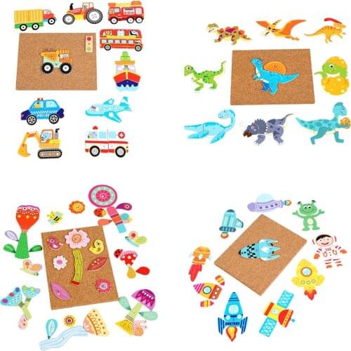 Montessori Children Wooden Knocking Toy Hammer Knocking Thumbtack Puzzle Early Learning Toy Brain Teasers for Age 3-6