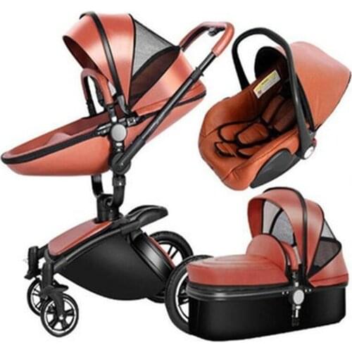 Newborn Baby Stroller and Car Seat Reversible Travel Stroller 360 Degree Rotatable 3 In 1 Baby Pushchair Newborn Basket Wagon