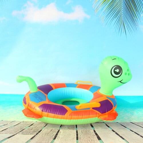 Children swimming circle safety swimming float ring summer tortoise anti roll seat ring inflatable swimming pool accessories