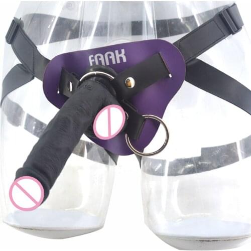 FAAK Silicone Reaslitic Dildo with Suction Cup Strapon Dildo Leather Strap on Penis Women Masturbator Sex Toys Shop Anal Dildo