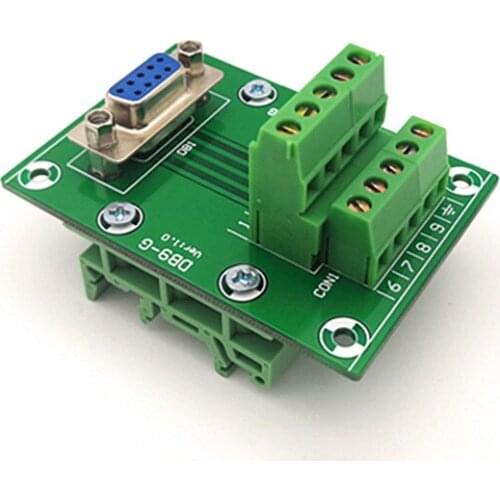D-SUB DB9 Female Header Breakout Board, Terminal Block, Connector