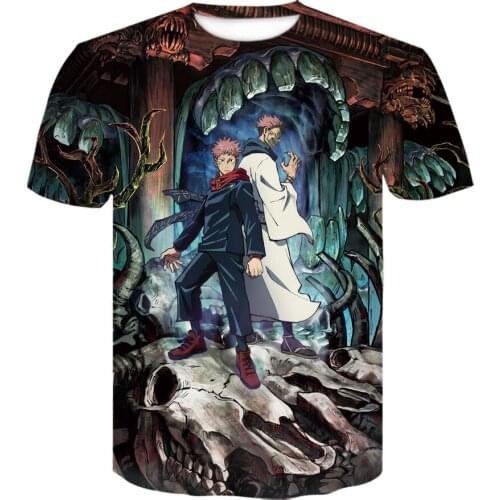 Harajuku anime graphic t shirts 3D Printed japanese Jujutsu Kaisen men clothing oversized t shirt gothic clothes teen manga tops