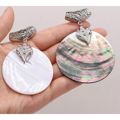 Natural Mother of Pearl Shell Round Pendant Exquisite Handmade Crafts Making Necklace Bracelet Accessories Jewelry For Women