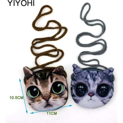 YIYOHI 3D Print Baby Girls Mini Messenger Bag Cute Plush Cartoon Boys Small Coin Purse Children Handbags Kids Shoulder Mini Bags