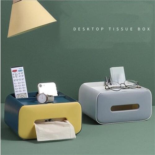 Multi-function Plastic Tissue Box Napkin Wet Tissue Dispenser Organizer Desktop Remote Control Holder Toilet Paper Storage Case