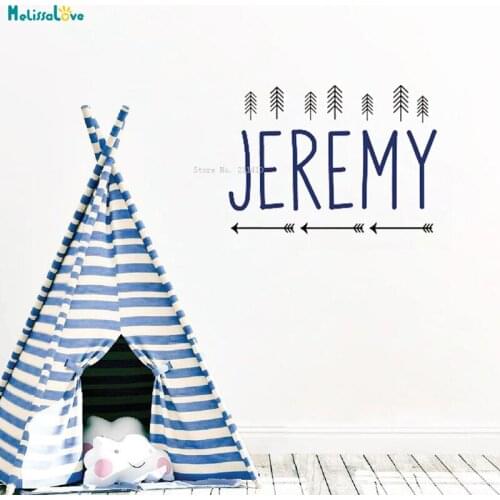 Boys Personalized Wall Decals Bedroom Decor Nursery Arrow Custom Name Sticker Tree Murals Self-adhesive Unique Gift TY2502