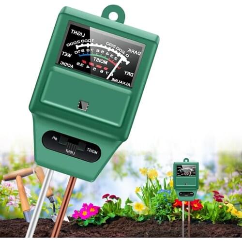 3 in 1 PH Tester Soil Water Moisture Light Test Meter Sensor for Garden Plant Flower Soil Detector