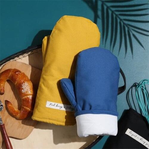 1pcs Nordic Baking Gloves Thickened Cotton Microwave Oven Mitts Anti-scald Heat Insulation Potholders BBQ Kitchen Cooking Tools