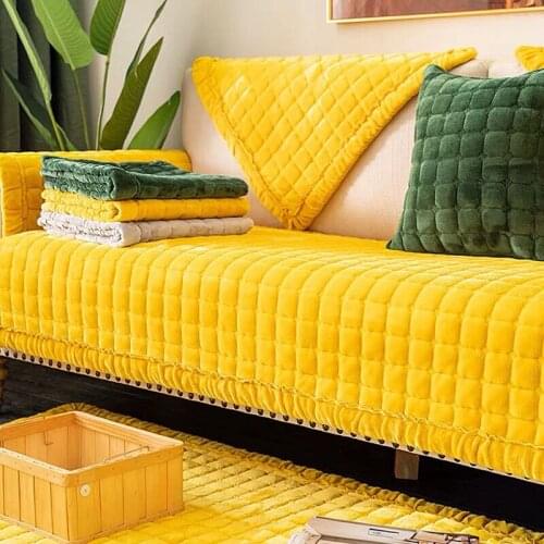 Real Direct Selling Thicken Plush Sofa Towel European Living Room Decor Protector Furniture Non-slip Couch Cushion Cover For