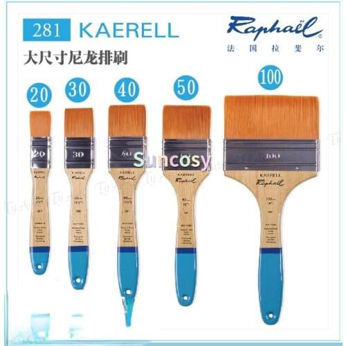 Raphael Kaerell Flat Varnishing Brush, Kaerell 281, Stainless Steel Ferrule, Short Handle for A Precise Stroke, Art Supplies