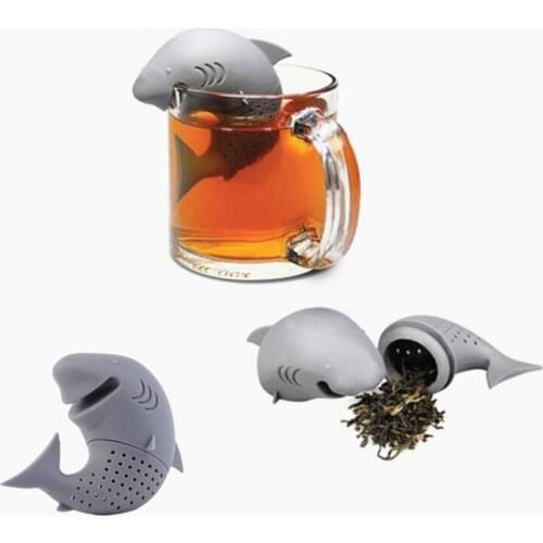 Tea Infuser American Shark Shape Silicone Strainers Tea Strainer Infusor Filter Empty Tea Bags Leaf Diffuser Accessories