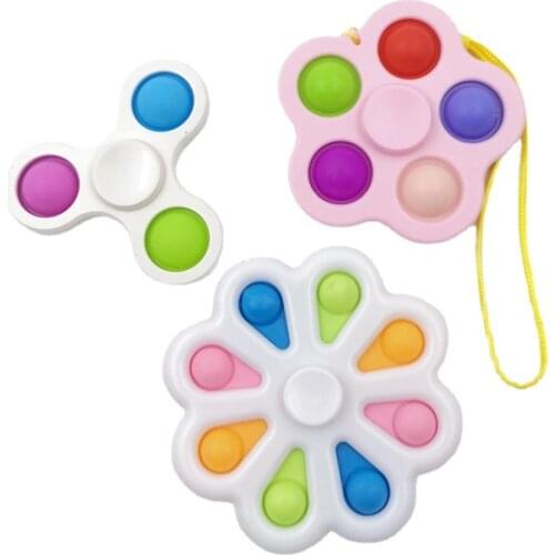 Pops Bubble Its Fidget Dimple Spinner Anti Stress Relief Anxiety Sensory Toy Finger Push Bubble Fingertip Gyro for Adults Child