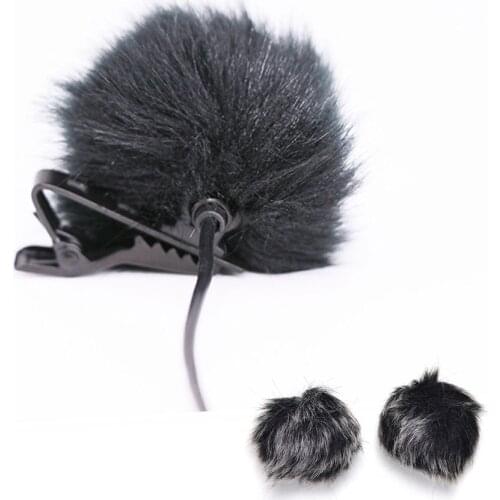 Dark grey Artificial Fur Microphone Windscreen Outdoor MIC Windshield Wind Muff For Lapel Microphone 1PC