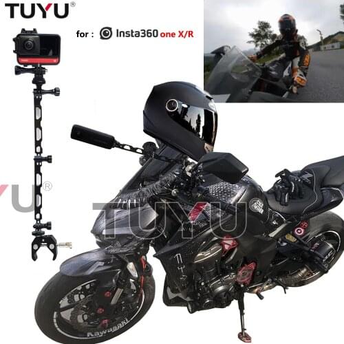 TUYU Aluminum Alloy Monopod Motorcycle Bike Ride Shooting Hidden Selfie Stick For Insta 360 One X/R Gopro Camera Accessories