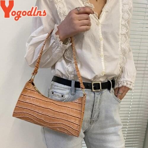 Yogodlns Retro Shoulder Bags For Women 2021 Trendy Vintage Handbag Female Small Subaxillary Bags Casual Retro Mini Shoulder Bag