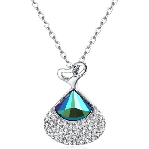High Quality Silver Color Crystal Pendants Necklaces For Women Accessories Jewelry Female Silver Color Necklaces