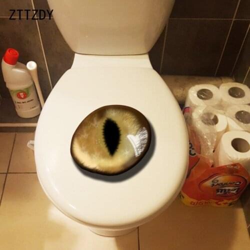 ZTTZDY 21.2*19CM Cat EyeToilet Sticker Living BedRoom Home Decor Personality Wall Decal T3-0100