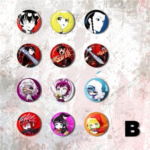 ZXFJXR 12pcs Cute Twin Star Exorcists Enmadou Rokuro IjikaYuuto Adashino Benio Backpack Brooch Stemma Brooch Badges Wapenschild