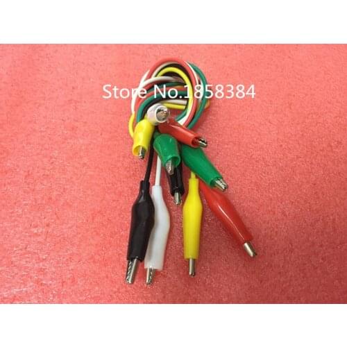 1set=10pcs 5 Colors Double-ended Test Leads Alligator Crocodile Roach Clip Jumper Wire
