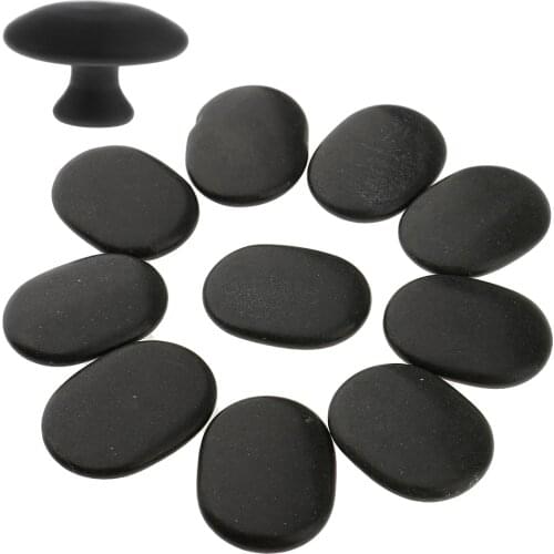 11pcs Hot Rock Basalt Massage Set, 10pcs Hot Spa Rock Basalt Therapy Massage Stones + 1pc Body Guasha Scraping Mushroom Massager