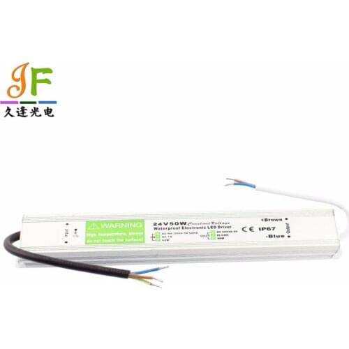 Fast shipping 15pcs DC24V 50W IP67 Waterproof LED Power Supply AC100-240V Input Electronic LED Driver Transformer for LED Strips