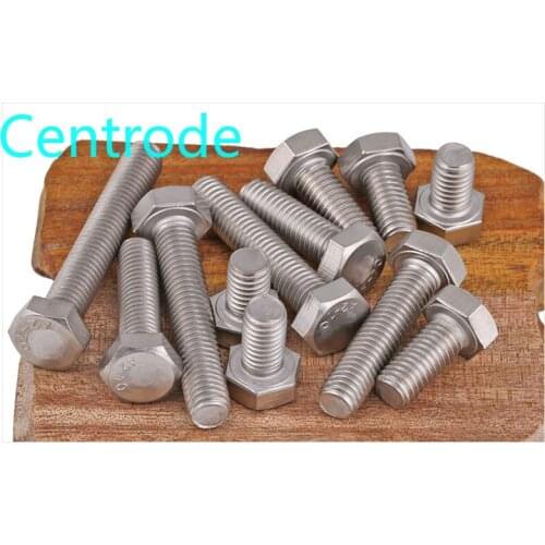 304 stainless steel external hexagon screw extended full thread external hexagon bolt / screw DIN933 m10-m16 2Pcs