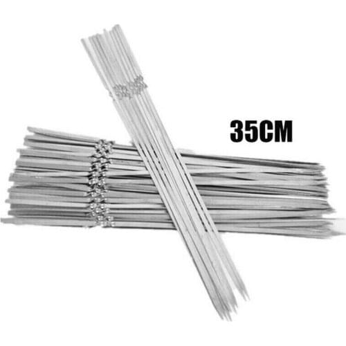 50pcs Stainless Steel BBQ Barbecue Needles Sticks Outdoor Grill Skewer Kebabs Kitchen BBQ Sticks Accessories
