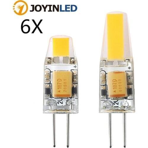 6pcs LED G4 Lamp Bulb 6W AC/DC 12V 220V 240V COB SMD LED G4 Dimmable Lamp replace Halogen Spotlight Chandelier