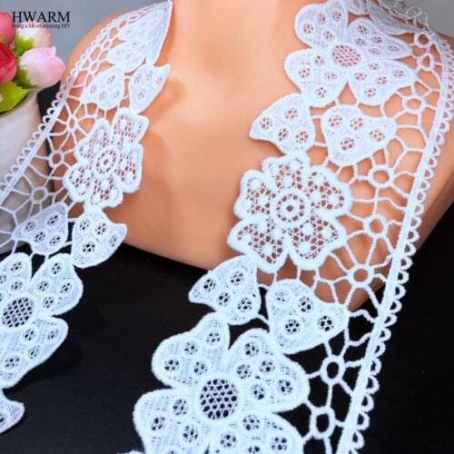 HAWARULU 10yard 6cm White African Lace Frbirc Ribbon Housewear Furnishings Wedding Decoration Sewing Trim Dress Accessories