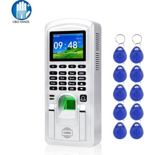 RFID Fingerprint Access Control TCP/IP Biometric Time Attendance System Machine Employee Check-in Recorder 2.4inch USB Realand