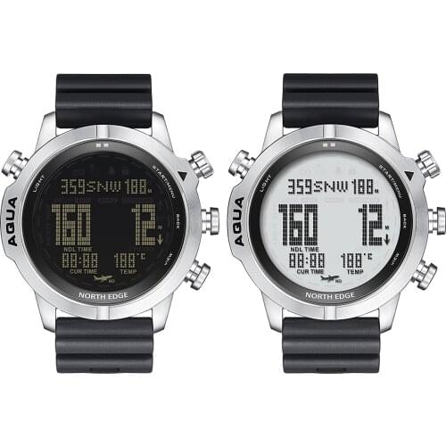 NORTH EDGE Mens Professional 50M Diver Watch NDL Time Altimeter Compass Thermometer Barometer Scuba Diving Men Backlit Watches