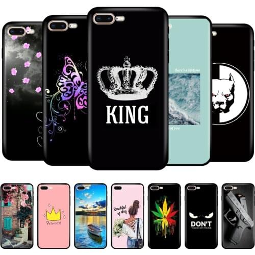For iphone 7 8 Case silicon soft tpu Shell Cover For Apple iPhone 7 8 plus Bag Funda coque etui bumper paiting black tpu case