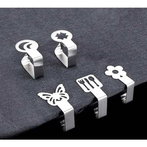 Table Cover Clip Windproof Portable Stainless Steel Smooth Surface Tablecloth Holder for Wedding