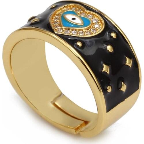 Glamour Fashion Woman High Quality Heart-Shaped Devils Eye Ring