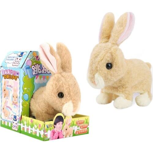 Robot Rabbit Toy Electronic Rabbit Plush Pet Walking Jumping Interactive Animal Toys For Children Birthday Gifts