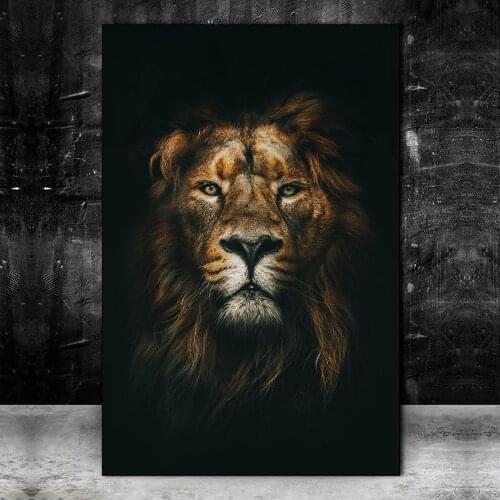 Large Size African Wild Lion Head Art Posters and Prints Animals Art Canvas Paintings on the Wall Art Pictures Home Wall Decor
