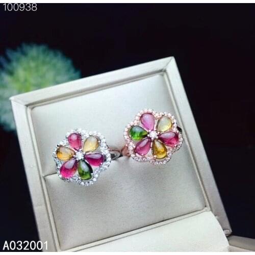 KJJEAXCMY fine jewelry natural Tourmaline 925 sterling silver new women gemstone ring support test classic