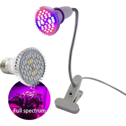 40 led Full Spectrum plant grow bulbs grow light lamp Flexible desk clip Holder for vegetable flower indoor greenhouse Garden