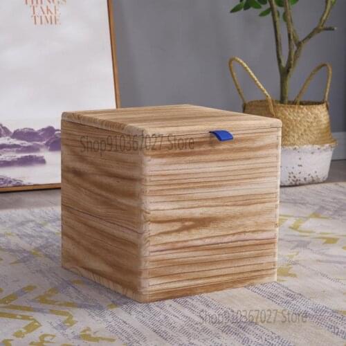 Multifunctional Solid Wood Storage Storage Stool Childrens Toy Storage Box Cabinet Dressing Table Simple Stool