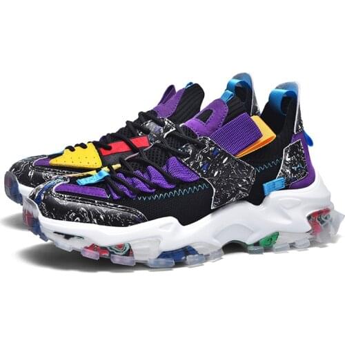 Plus Size Sneakers Men Running Shoes Breathable Weaving Mesh Thick Sole Old Dad Shoes Casual Male Tennis Shoe Walking Trainers