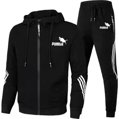 New Pop Men Sets Vogue Sporting Suit Brand Patchwork Zipper Sweatshirt +Sweatpants Mens Clothing 2 Pieces Sets Slim Tracksuit