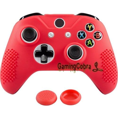 Soft Anti-slip Red Silicone Controller Cover Skins Thumb Grips Caps Protective Case for Xbox One X / for Xbox One S