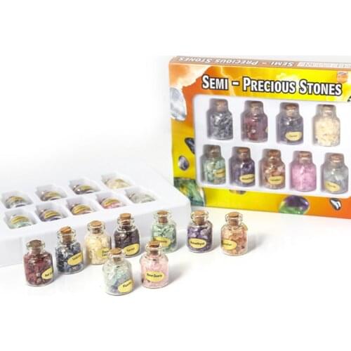 New 9 Bottles Natural Mini Gemstone Chips Crystal Healing Tumbled Reiki Stones